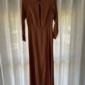 LPA Chocolate Long Sleeve Dress